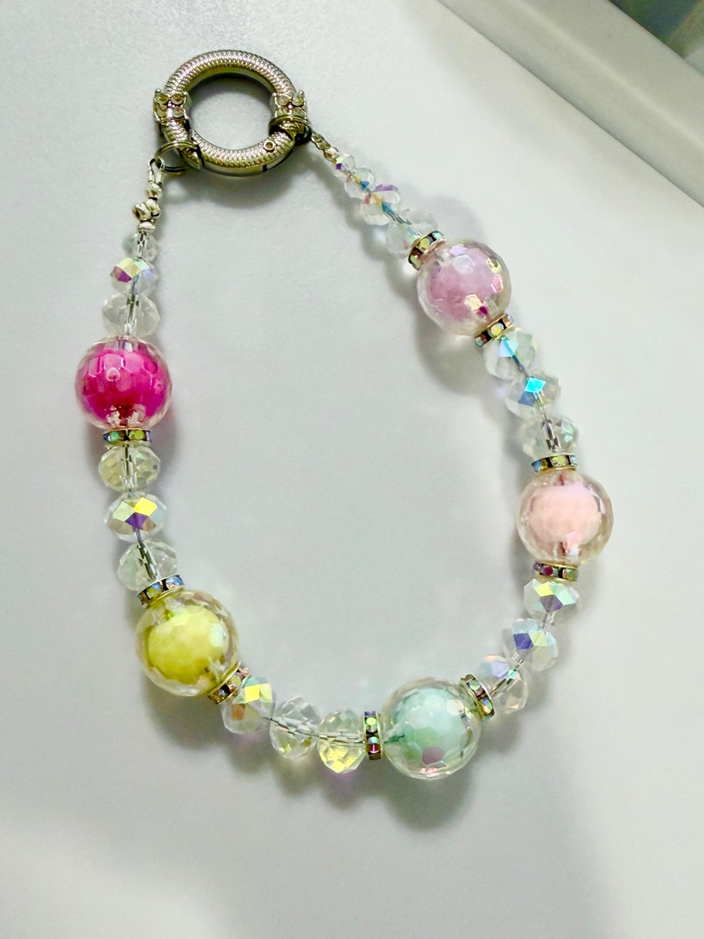 Multicolor Pastel Bead Phone or AirPod wristlet- Women's Jewelry